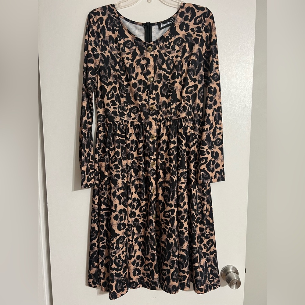 Leopard Print Midi Dress